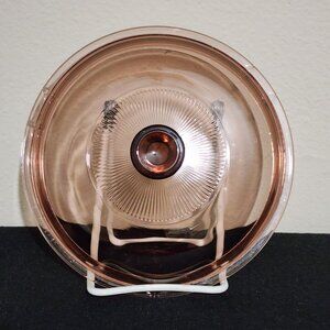 Pyrex Cranberry Ribbed Lid 7.25" glass fits 1.5qt Corning V1.5C replacement